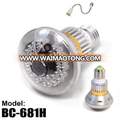 Bulb CCTV Security DVR Camera Motion Detection Night Vision Circular Storage Using 36pcs IR LED 940nm bulb camera